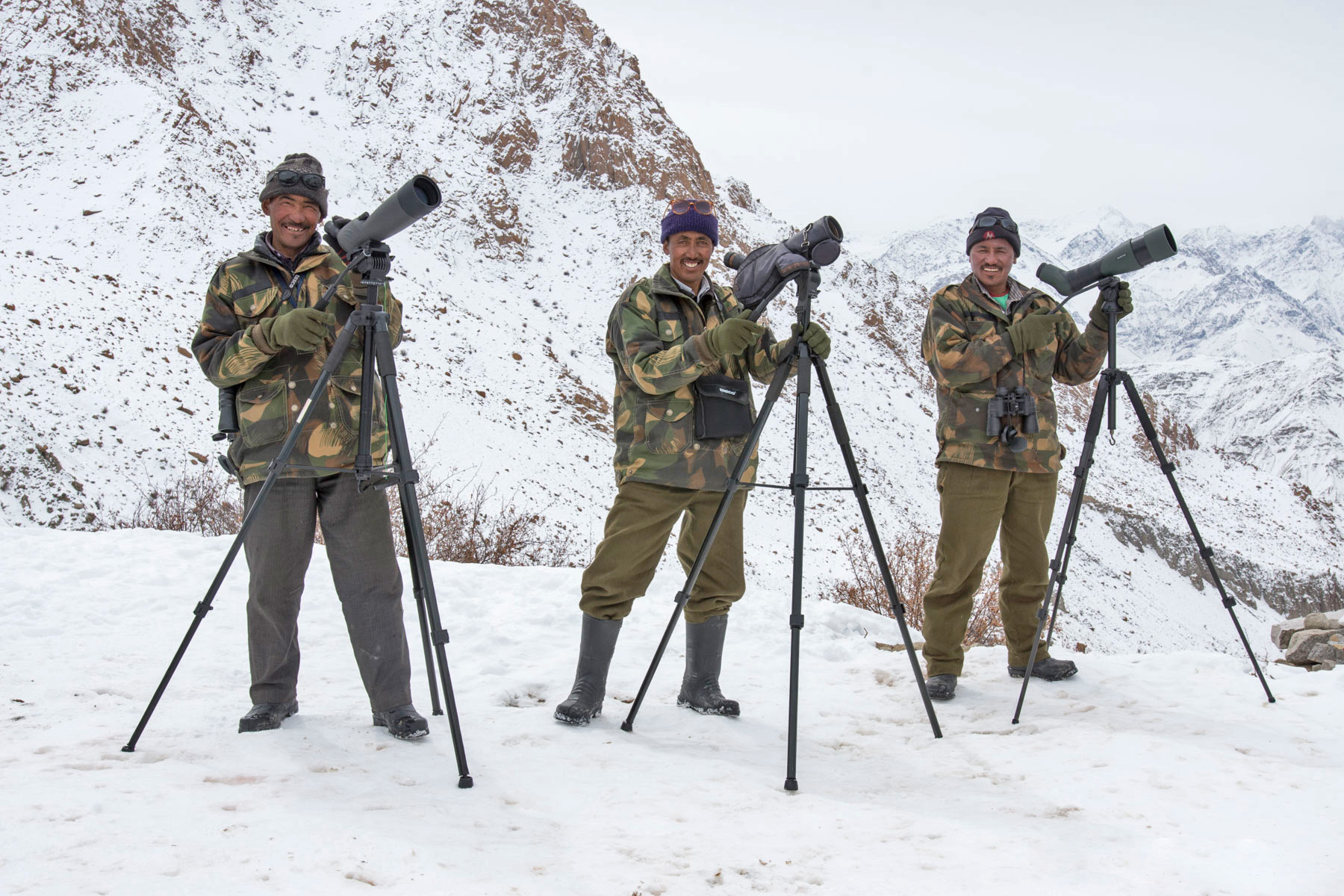 Norbu and the team of trackers Shot by Nick Garbutt Natural Selection V | Nature Infocus