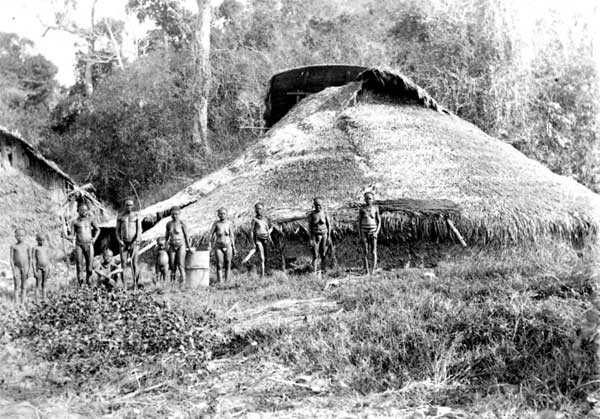 Great andamanese group of large communal huts - The Indigenous Islanders Of India | Nature inFocus